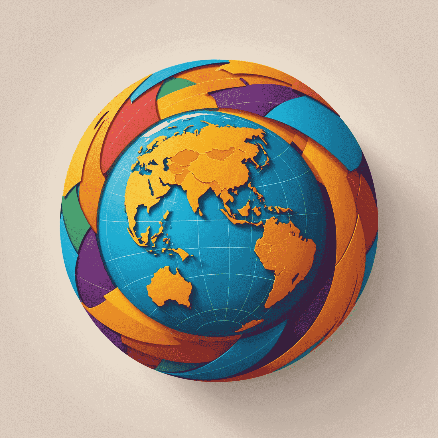 Catslaptohen Travel logo featuring a stylized globe with vibrant colors