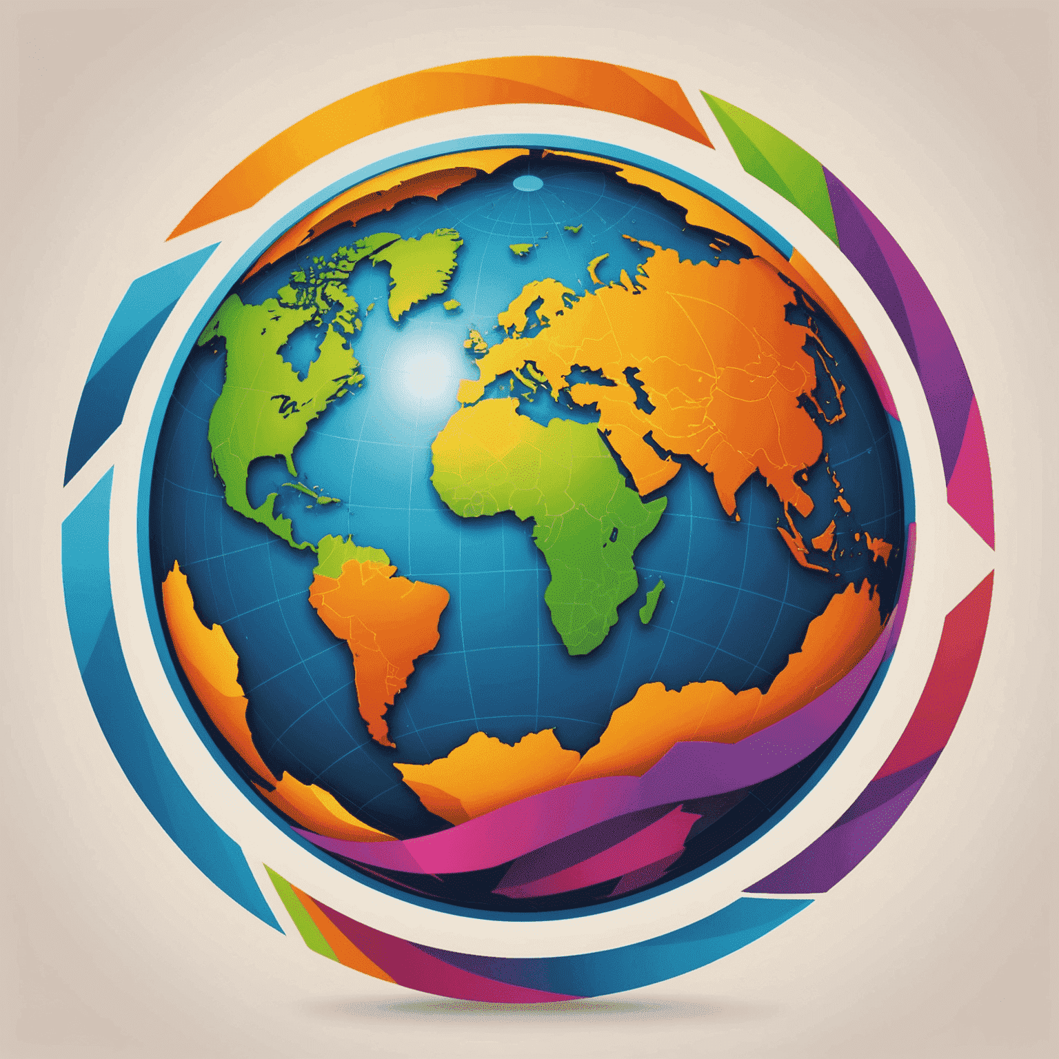 Catslaptohen Travel logo featuring a stylized globe with vibrant colors