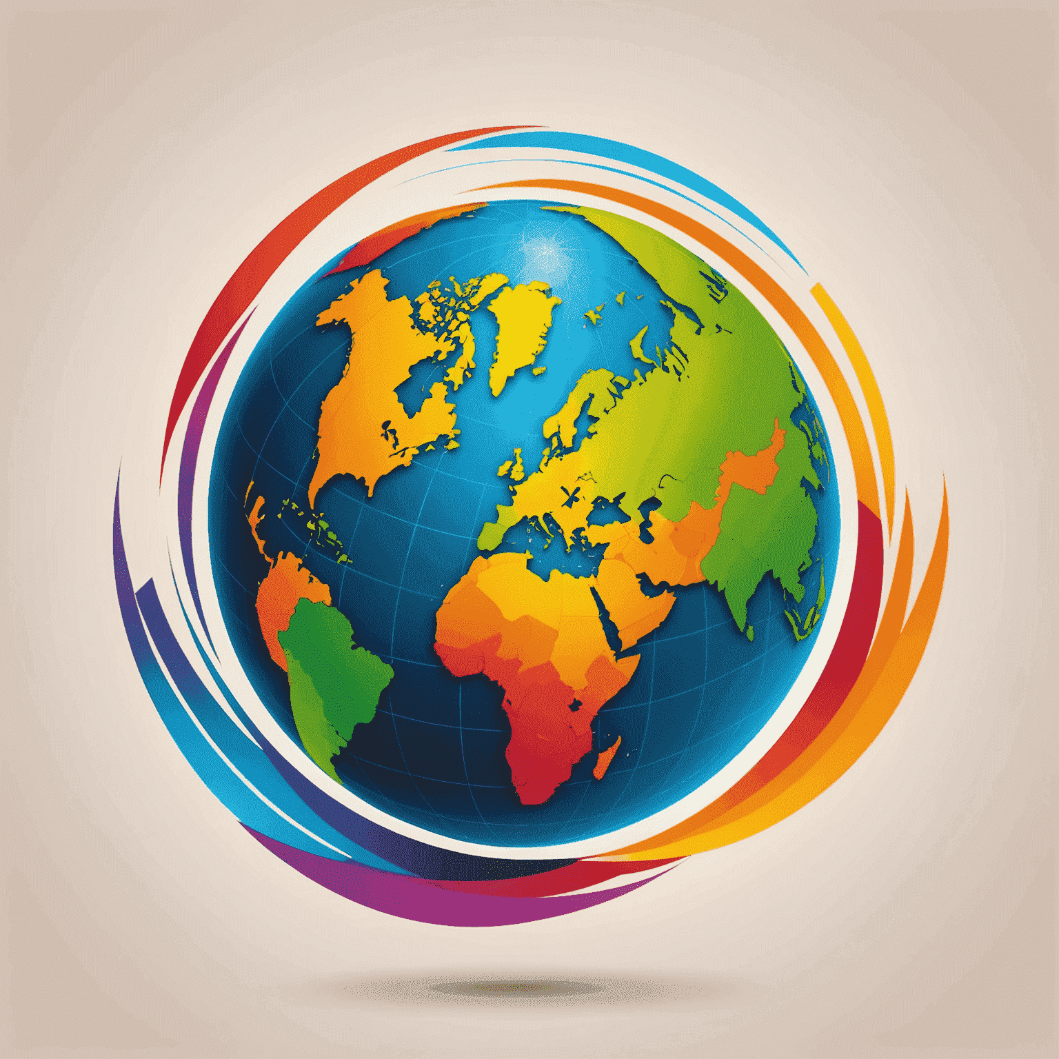 Catslaptohen Travel logo featuring a stylized globe with vibrant colors