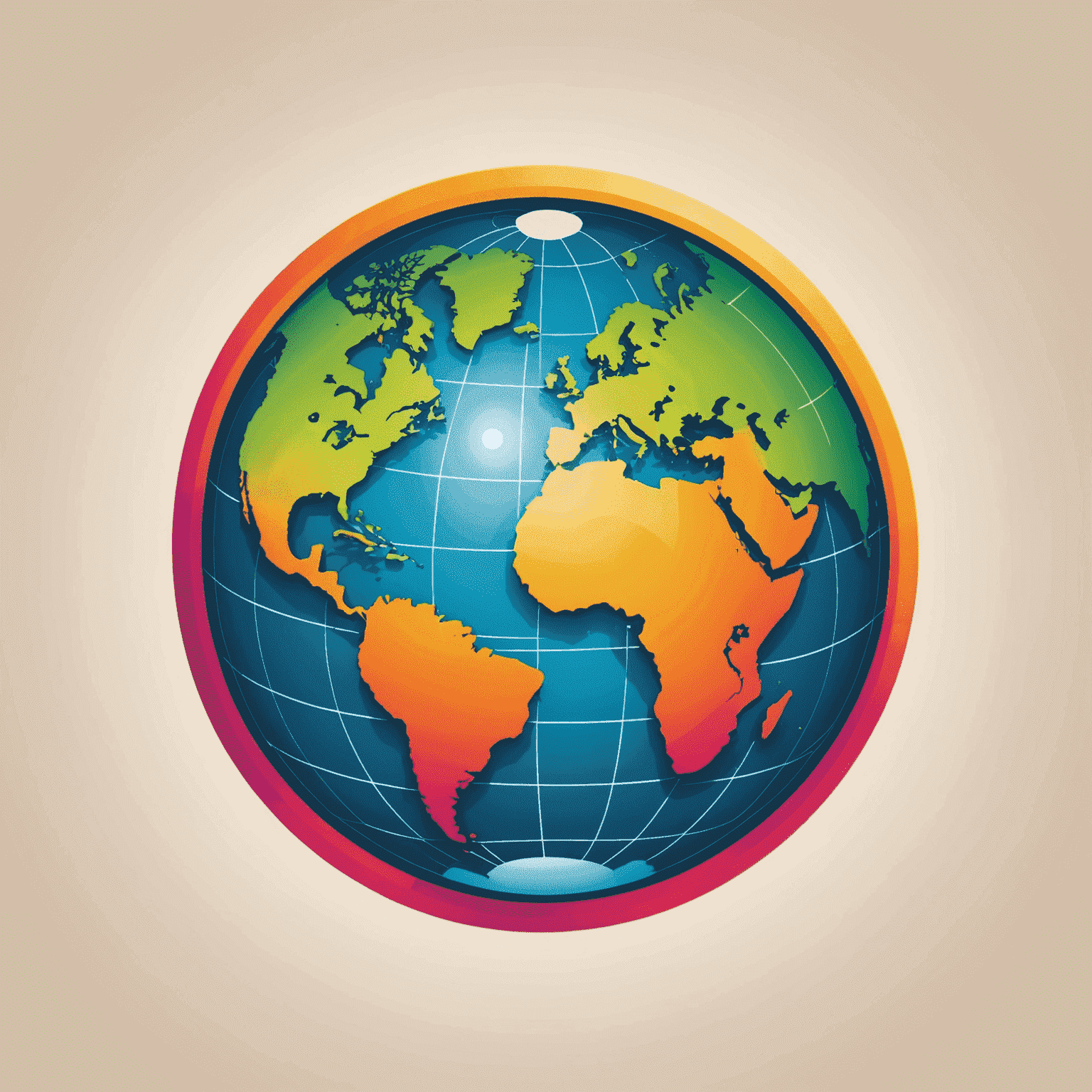 Catslaptohen Travel logo featuring a stylized globe with vibrant colors